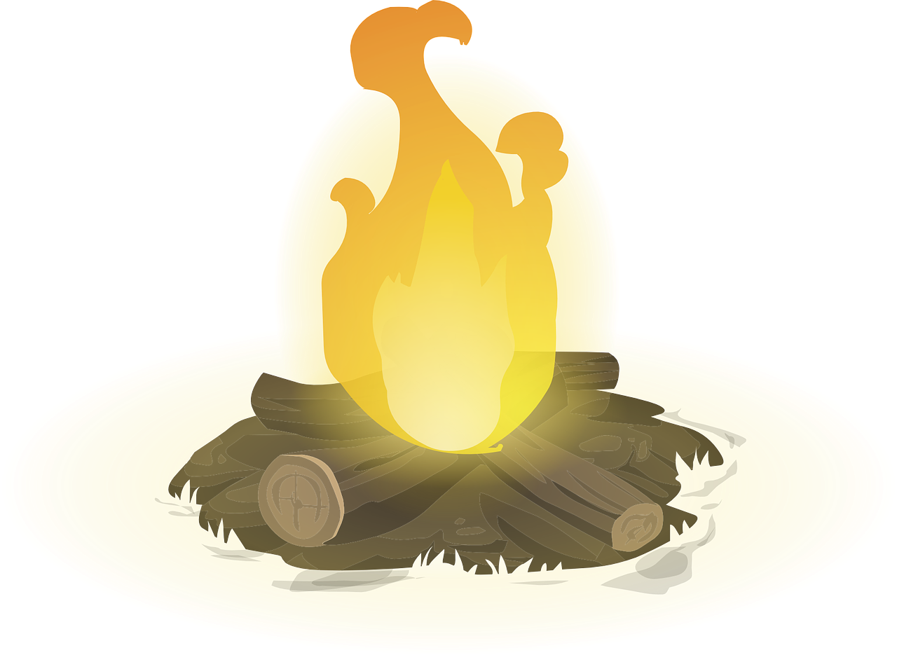 Campfire, Heat, Hot, Fire, Woods, Flames, Yellow, Warm - Camp Fire Logs Clipart, HD Png Download PNG with transparent background