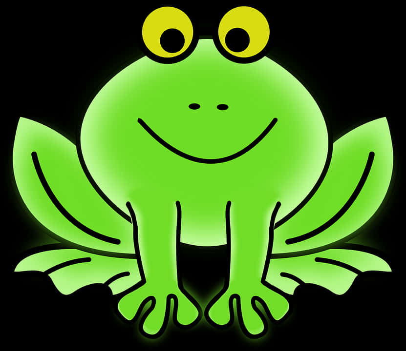 Glowing Cartoon Frog