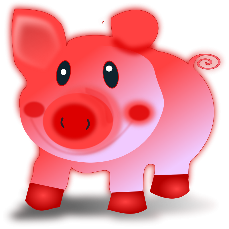 Glowing Cartoon Piglet PNG with transparent background