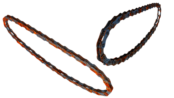 Glowing Chain Links Dark Background PNG with transparent background