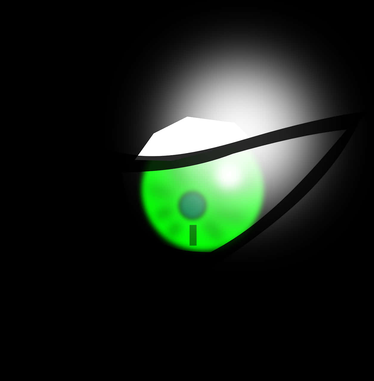 Glowing Green Anime Eye