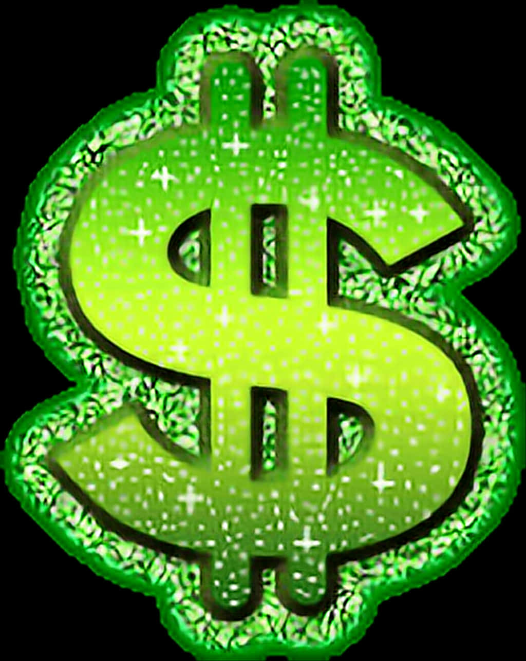 Glowing Green Dollar Sign