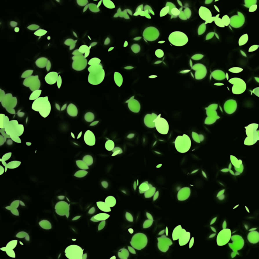 Glowing Green Leaves Pattern PNG with transparent background