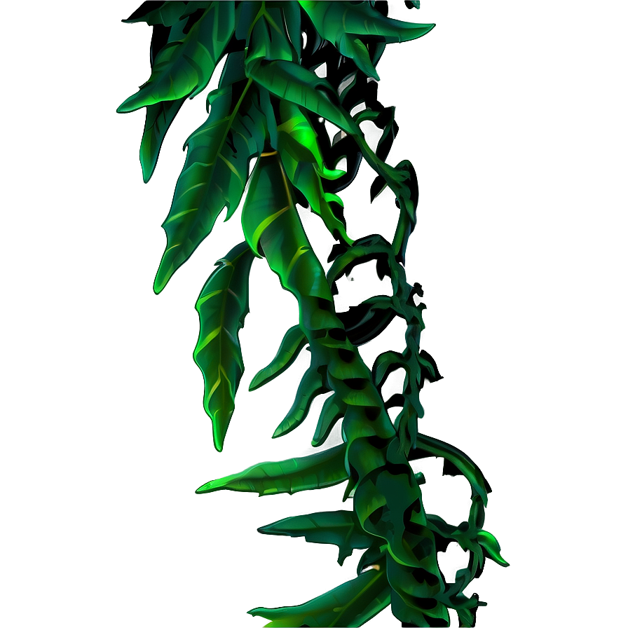 Glowing Green Vine Twist PNG with transparent background