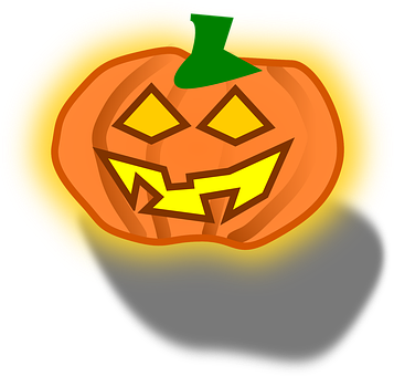 Glowing Halloween Pumpkin Illustration PNG with transparent background