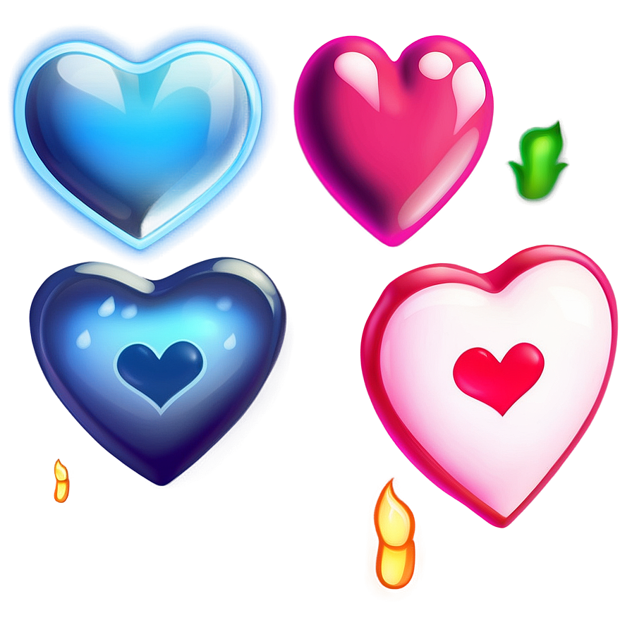 Glowing Heart Emoji Graphic PNG 24 PNG with transparent background