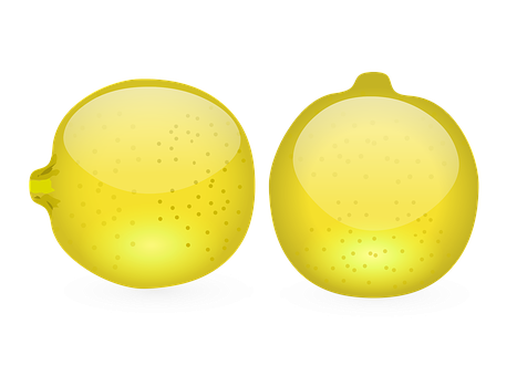 Glowing Lemon Halves PNG with transparent background