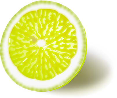 Glowing Lemon Slice PNG with transparent background