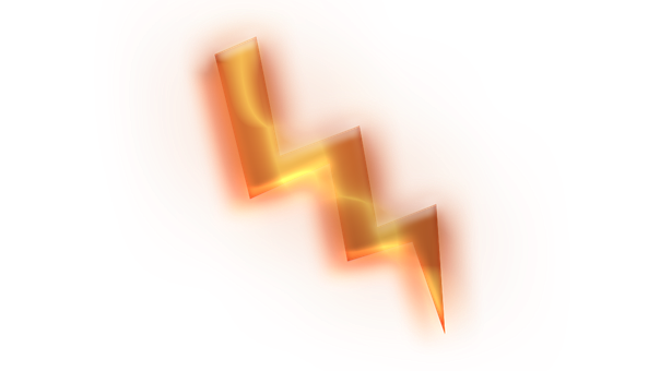Glowing Lightning Bolt Graphic PNG with transparent background