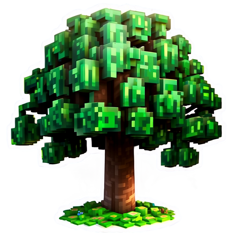 Glowing Minecraft Tree Png 06122024