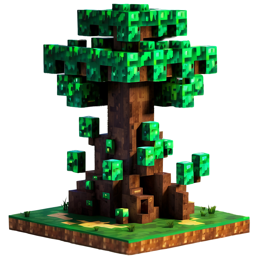 Glowing Minecraft Tree Png Xww5