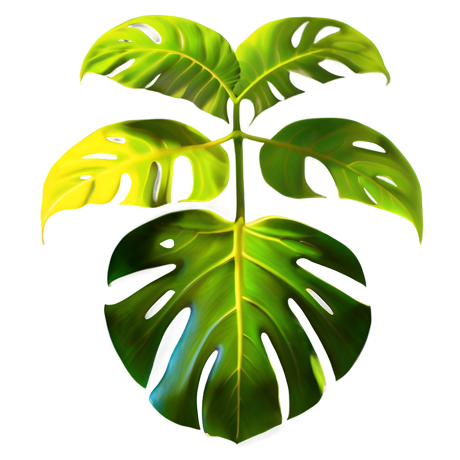 Glowing Monstera Leaf Png 33