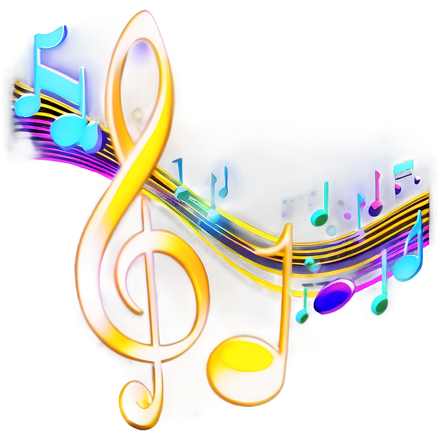 Glowing Music Notes Png 4