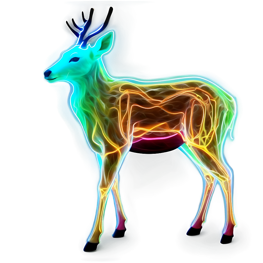 Glowing Neon Deer Png Umk