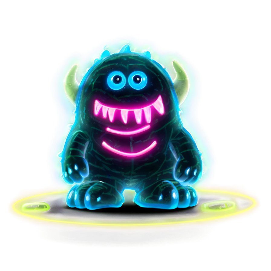 Glowing Neon Monster Png Gln3