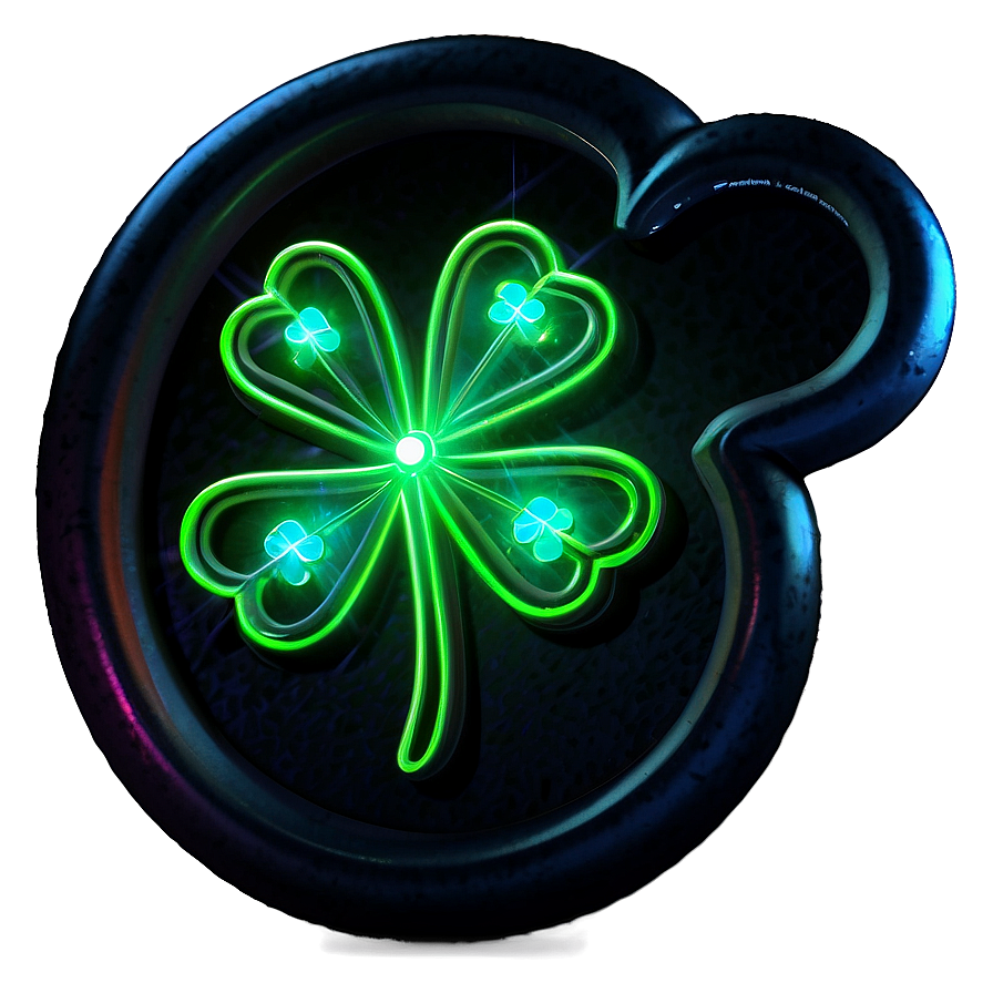 Glowing Neon Shamrock Png Ahn44