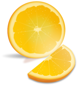 Glowing Orange Sliceand Wedge PNG with transparent background