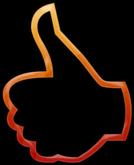 Glowing Orange Thumbs Up Symbol