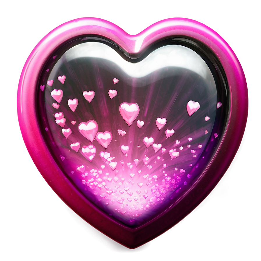 Glowing Pink Hearts Png 37