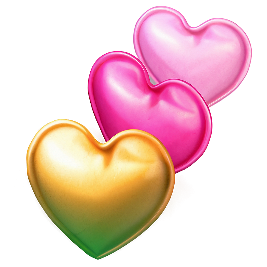 Glowing Pink Hearts Png Etq