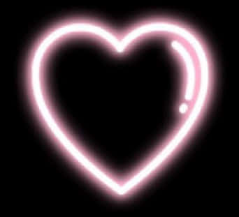 Glowing Pink Neon Heart PNG with transparent background