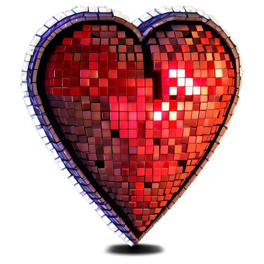 Glowing Pixel Heart Png 43