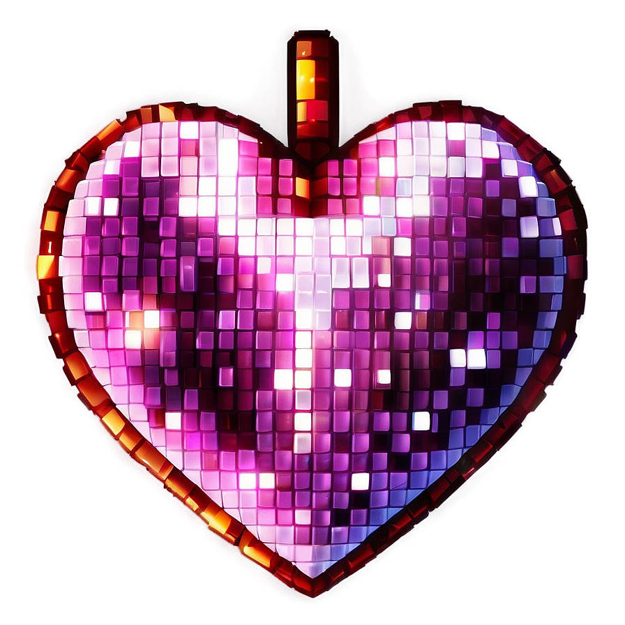 Glowing Pixel Heart Png 8