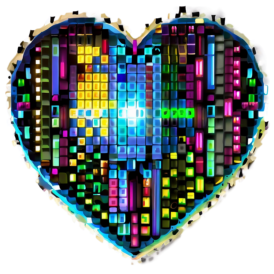 Glowing Pixel Heart Png Xxe2