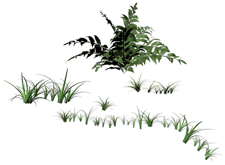 Glowing Plants Night Scene PNG with transparent background