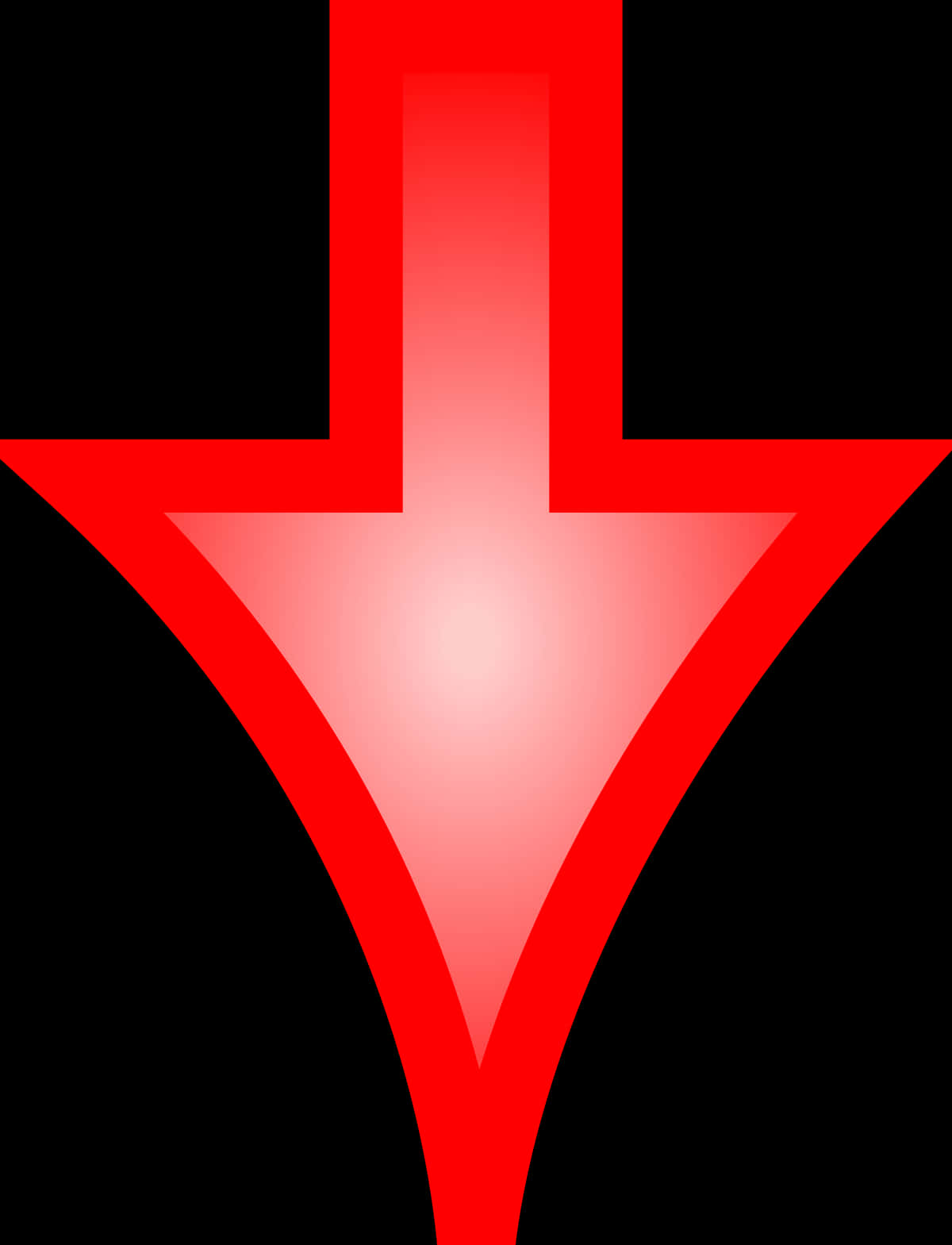 Glowing Red Arrow Graphic PNG with transparent background
