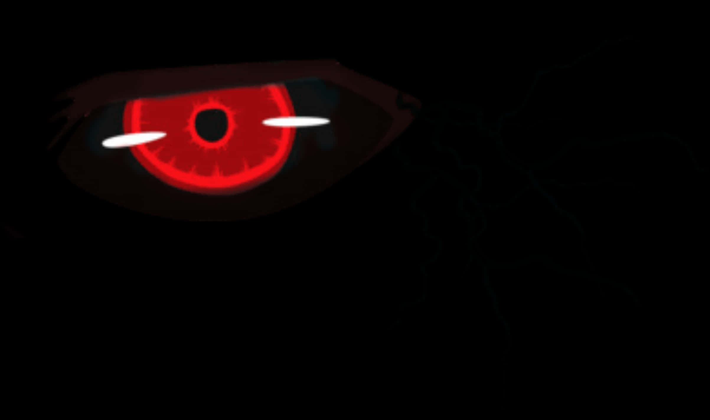 Glowing Red Eyein Darkness