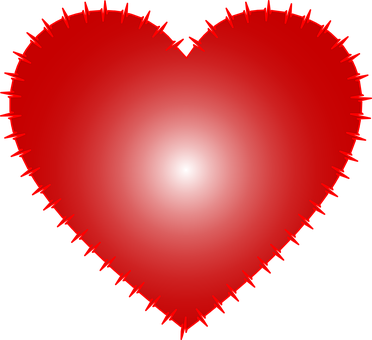 Glowing Red Heart Black Background