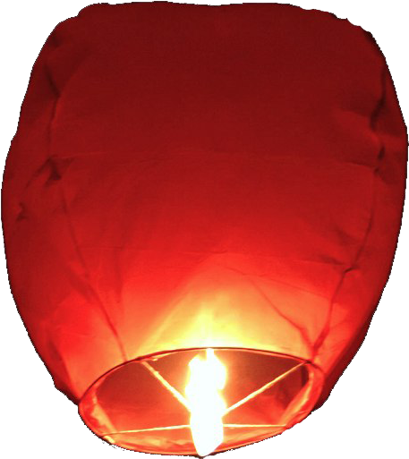 Glowing Red Sky Lantern PNG with transparent background