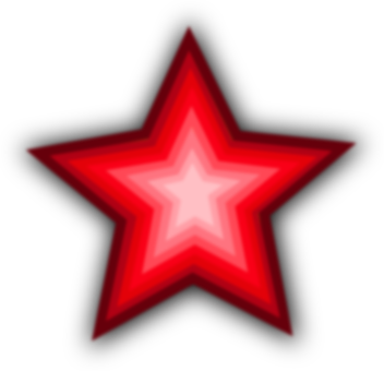 Glowing Red Star Graphic PNG with transparent background