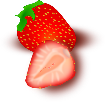 Glowing Strawberry Cross Section