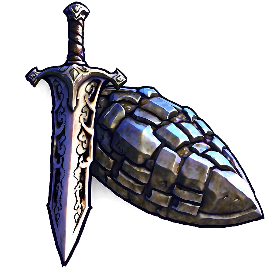 Glowing Sword And Shield Image Png Cpo