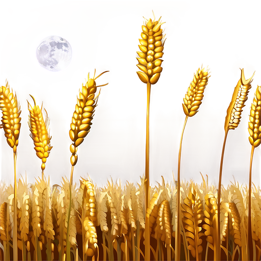 Glowing Wheat Under Moonlight Png Ctr93