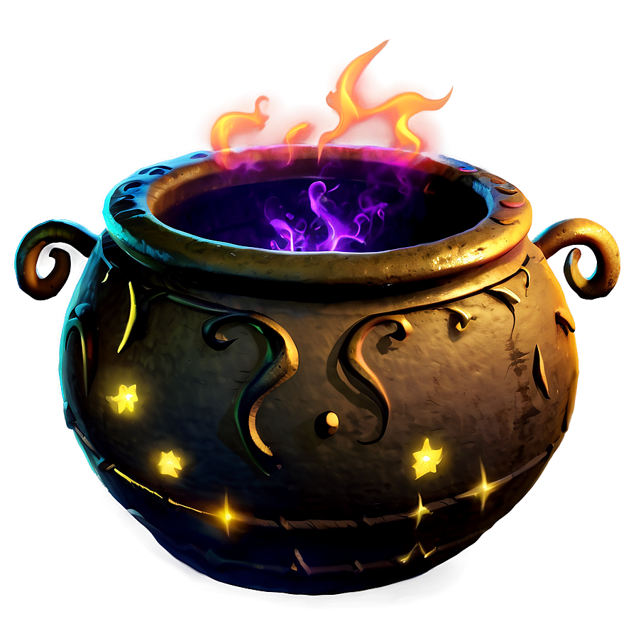 Glowing Witch Cauldron Png 06292024