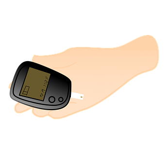 Glucose Monitoring Deviceon Hand PNG with transparent background