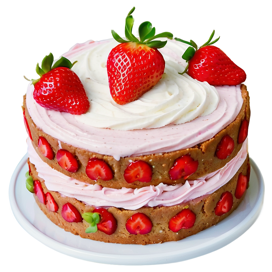 Gluten-Free Strawberry Cake PNG 06212024 PNG image with a transparent background, free high-resolution download
