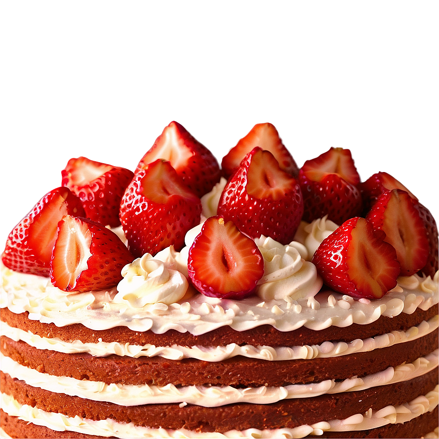 Gluten-Free Strawberry Cake PNG omk PNG image with a transparent background, free high-resolution download