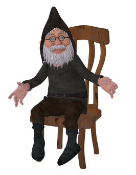 Gnome Figure Seatedon Chair