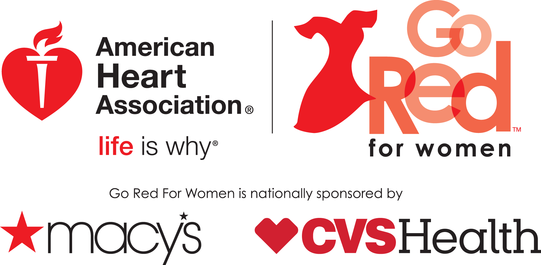 Go Red For Women Sponsors Logo PNG with transparent background