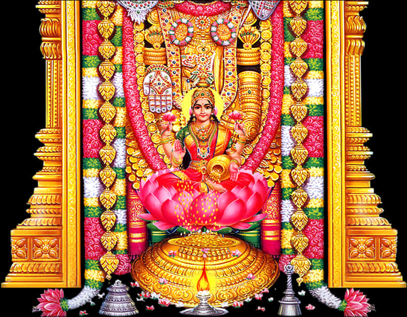 Goddess_ Lakshmi_on_ Lotus_ Flower