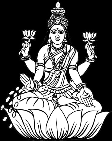 Goddess_ Lakshmi_ On_ Lotus_ Vector_ Art