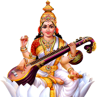 Goddess Saraswati Seatedon Lotus