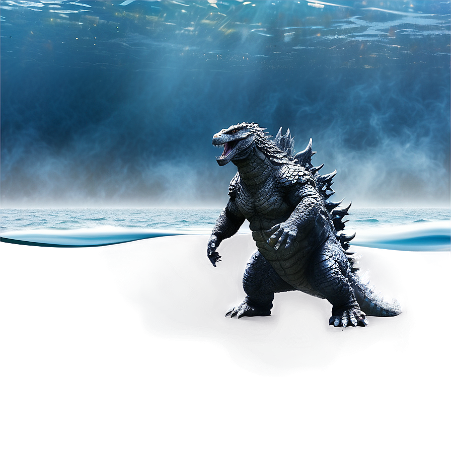 Godzilla 2014 Wading Through Ocean Png 06292024