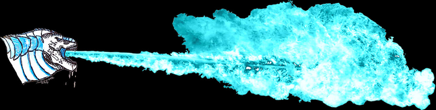 Godzilla Atomic Breath Illustration PNG with transparent background