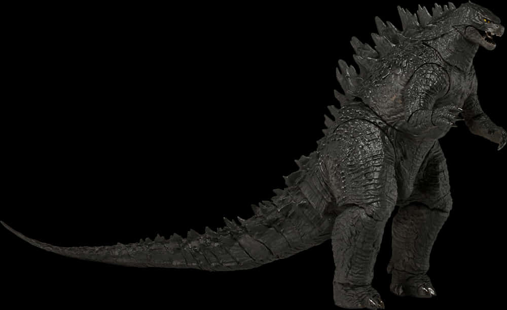 Godzilla Figurein Shadow PNG with transparent background