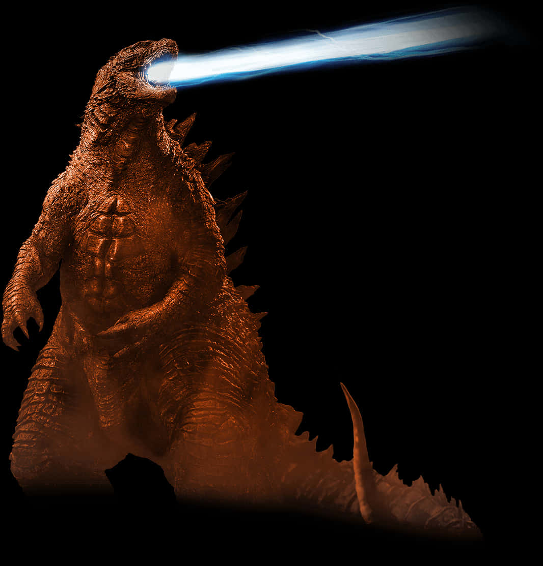 Godzilla_ Firing_ Atomic_ Breath PNG with transparent background